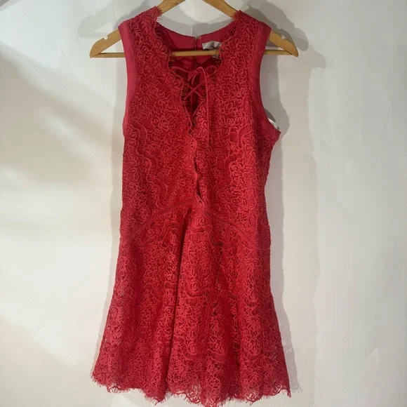 Adelyn Rae | Dresses | New Adelyn Rae Red Lace V Neck Sleeveless Midi Dress  | Poshmark